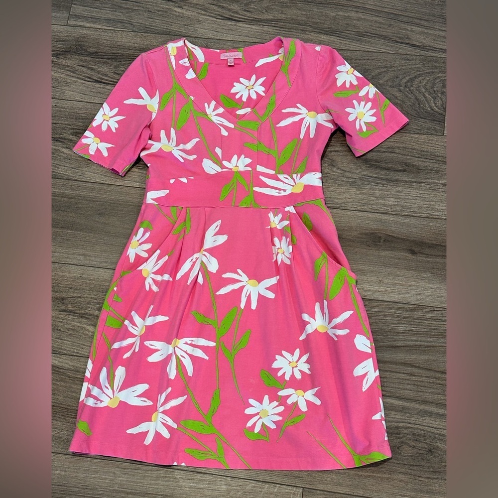 Lilly Pulitzer Talulah Pink and White Dress Size Medium - Picture 1 of 7